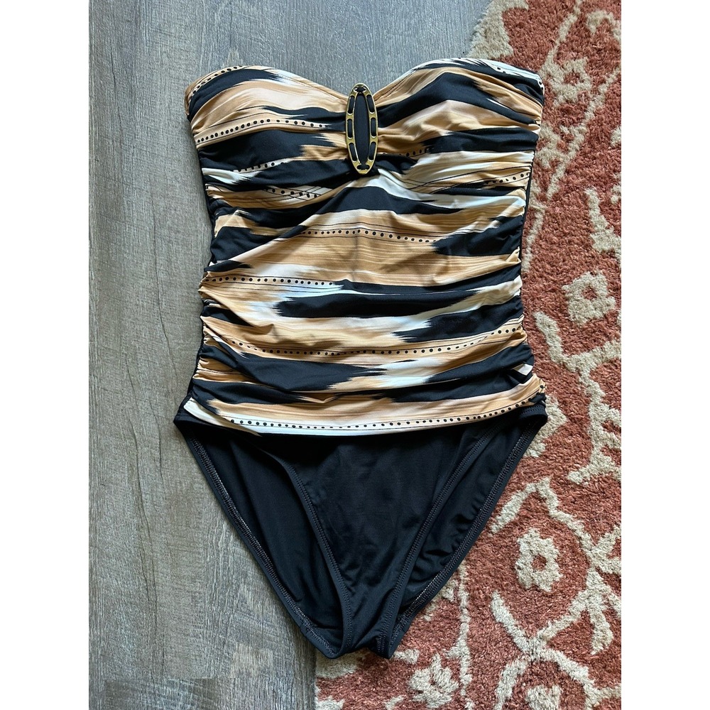 La Blanca Grown Black One Piece Swimsuit Womens Size 6